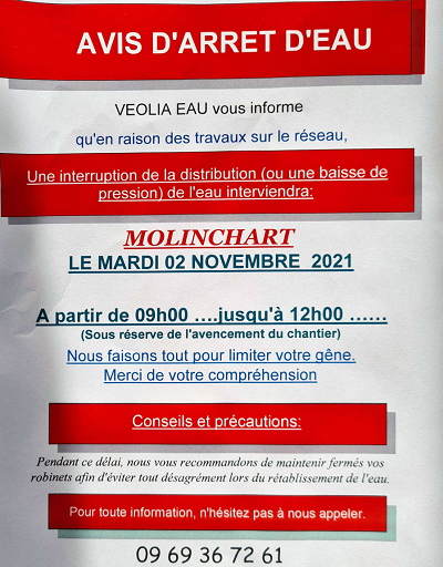 VEOLIA coupure nov 2021